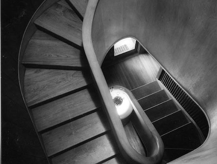 A 1942 Man Ray photograph of the view looking down at the stairwell.Permission to post photograph is granted by the Artist's Rights Society, New York.